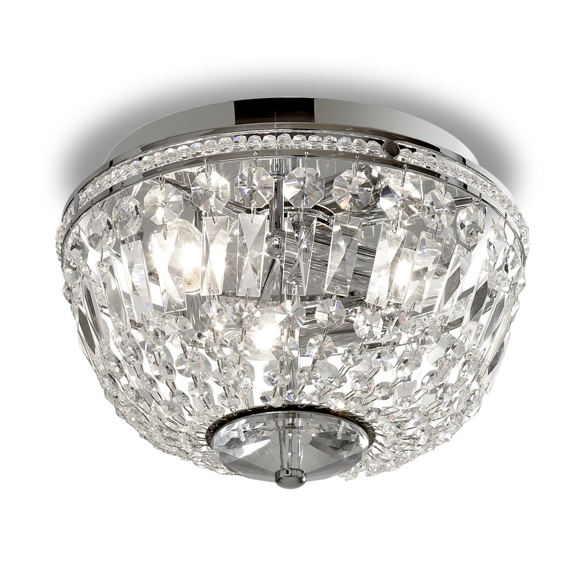 Adelsö Ø33 Chrom badezimmerlampe Von Armaturhantverk - Die brillanten Kristallprismen fangen das Licht ein und reflektieren es, wodurch eine großartige und glamouröse Atmosphäre entsteht.