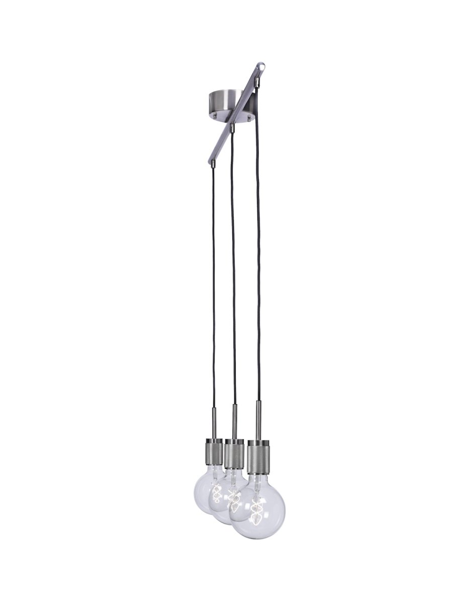 Rille 85cm Gebürstetes Chrom hängelampe Von Cottex - Rille ist eine stilvolle Pendelleuchte aus Metall mit gebürsteter Chromoberfläche, die einen modernen und eleganten Eindruck macht.
