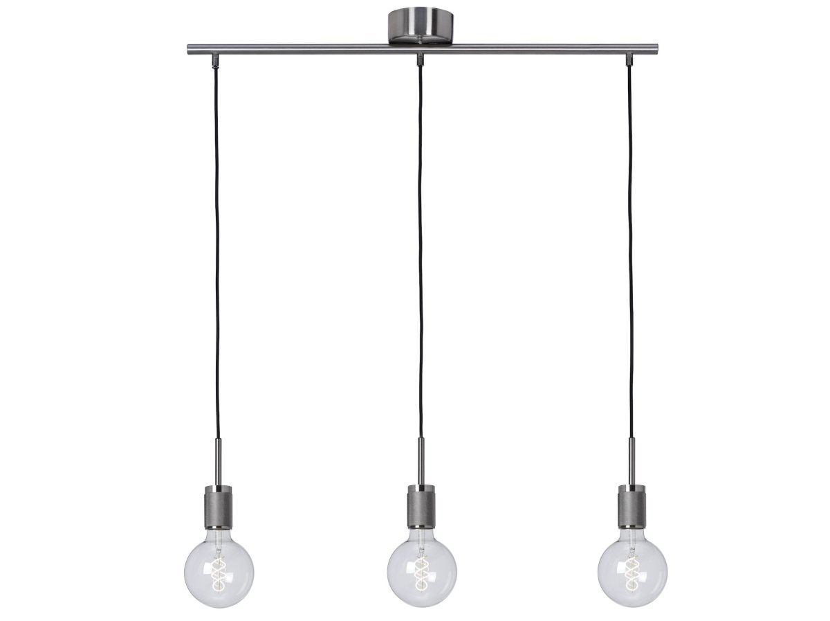 Rille 85cm Gebürstetes Chrom hängelampe Von Cottex - Rille ist eine stilvolle Pendelleuchte aus Metall mit gebürsteter Chromoberfläche, die einen modernen und eleganten Eindruck macht.