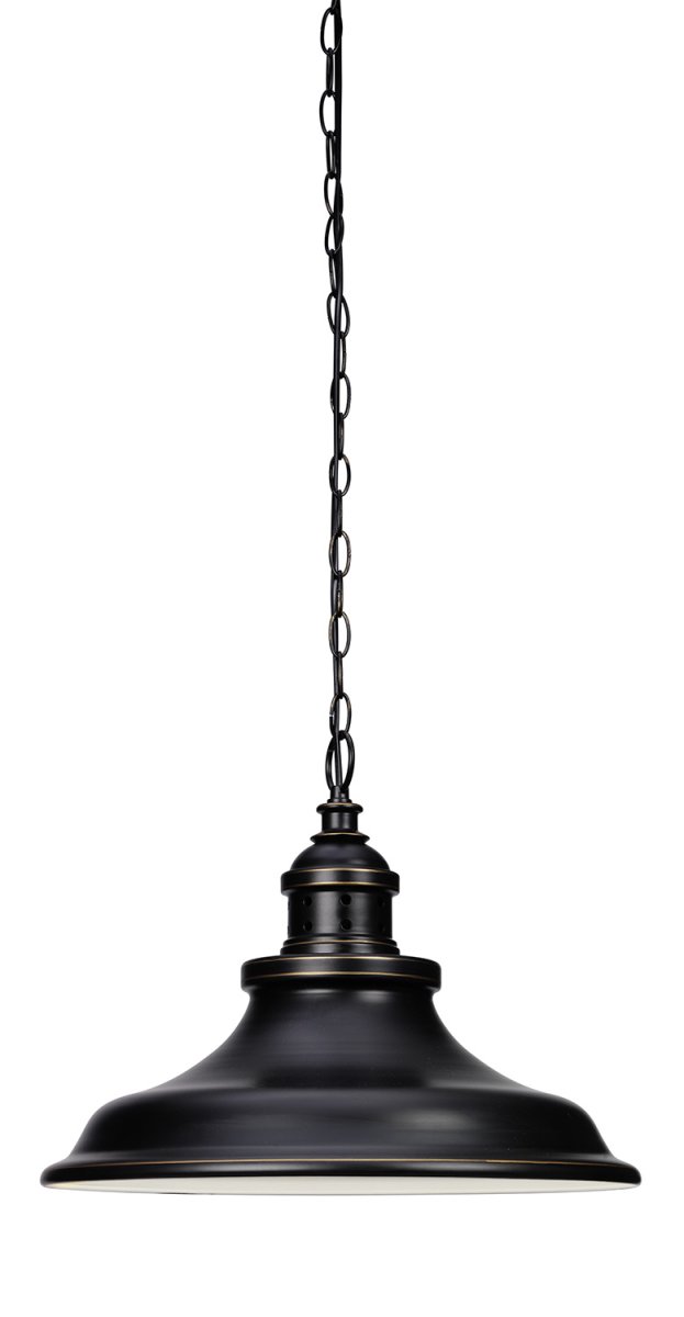 New Haven Ø45 Antikschwarz hängelampe Von Cottex - Seine robuste Metallkonstruktion und die Kettenaufh&auml;ngung verleihen ihm ein industrielles Flair und eignen sich perfekt, um in der K&uuml;che oder im Esszimmer eine trendige Atmosph&auml;re zu schaffen.