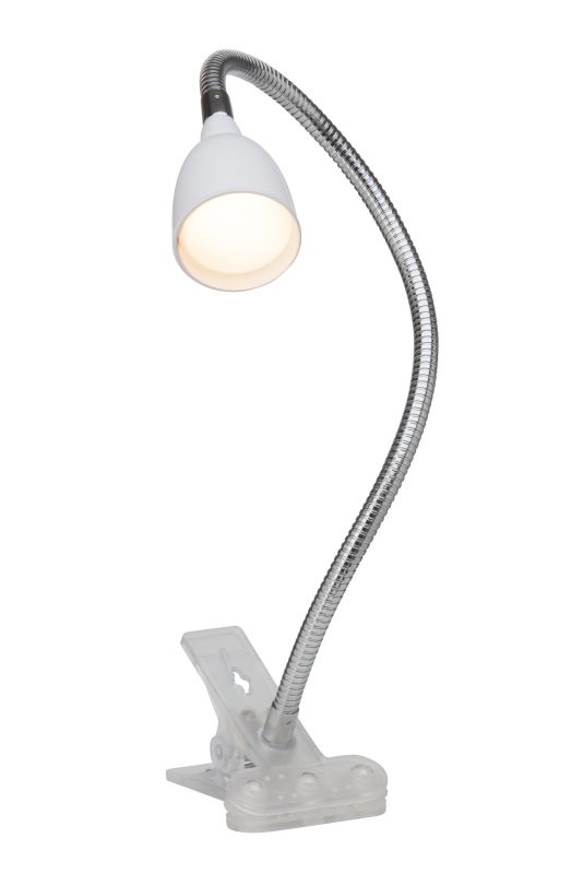 Anthony Weiß klemmlampe Von Brilliant - Die Klemmleuchte Anthony ist eine praktische und flexible Beleuchtungsl&ouml;sung, die sich perfekt f&uuml;r beengte Platzverh&auml;ltnisse eignet, beispielsweise an Tischkanten oder Regalen.