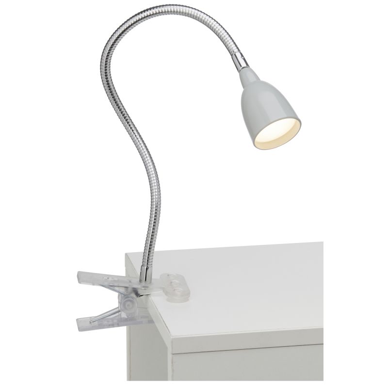 Anthony Grau klemmlampe Von Brilliant - Die Klemmleuchte Anthony ist eine praktische und flexible Beleuchtungsl&ouml;sung, die sich perfekt f&uuml;r beengte Platzverh&auml;ltnisse eignet, beispielsweise an Tischkanten oder Regalen.