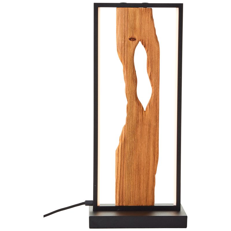 Chaumont 50cm Holz tischlampe Von Brilliant - Mit ihren nat&uuml;rlichen Holzelementen schafft die Leuchte eine warme und wohnliche Atmosph&auml;re.