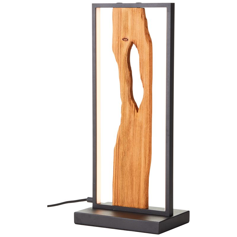 Chaumont 50cm Holz tischlampe Von Brilliant - Mit ihren nat&uuml;rlichen Holzelementen schafft die Leuchte eine warme und wohnliche Atmosph&auml;re.