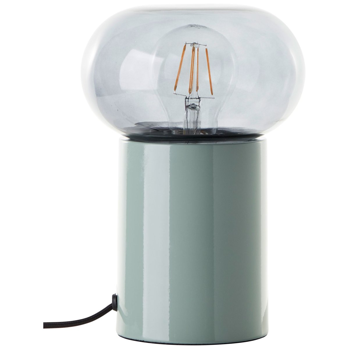 Knut 22cm Grün tischlampe Von Brilliant - Diese stilvolle Tischleuchte vereint Metall und Glas in einem modernen und dekorativen Design.