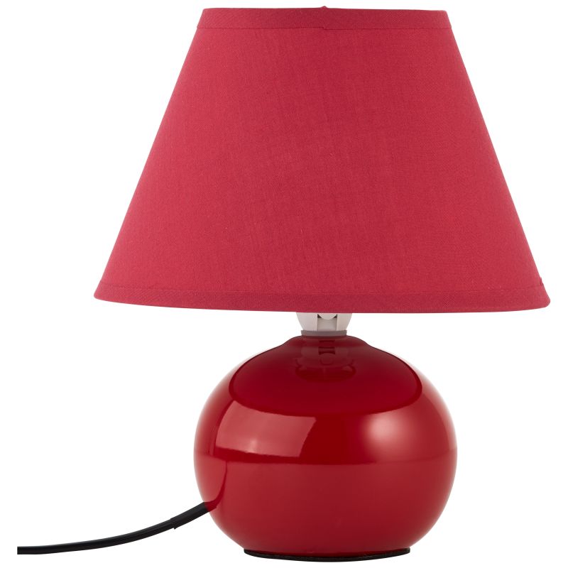 Primo 23cm ROT tischlampe Von Brilliant - Dekorative Tischleuchte mit stilvollem und schlichtem Design, die sich perfekt als Nachttischlampe oder Akzentbeleuchtung im Wohnzimmer eignet.