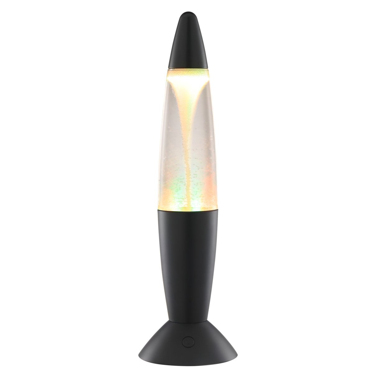 Stormlight 36cm Schwarz kinderlampe Von Brilliant - Die schwarze Lampe verfügt über eine integrierte RGB-LED-Beleuchtung, die in verschiedenen Farben leuchtet und den wirbelnden Effekt illuminiert.