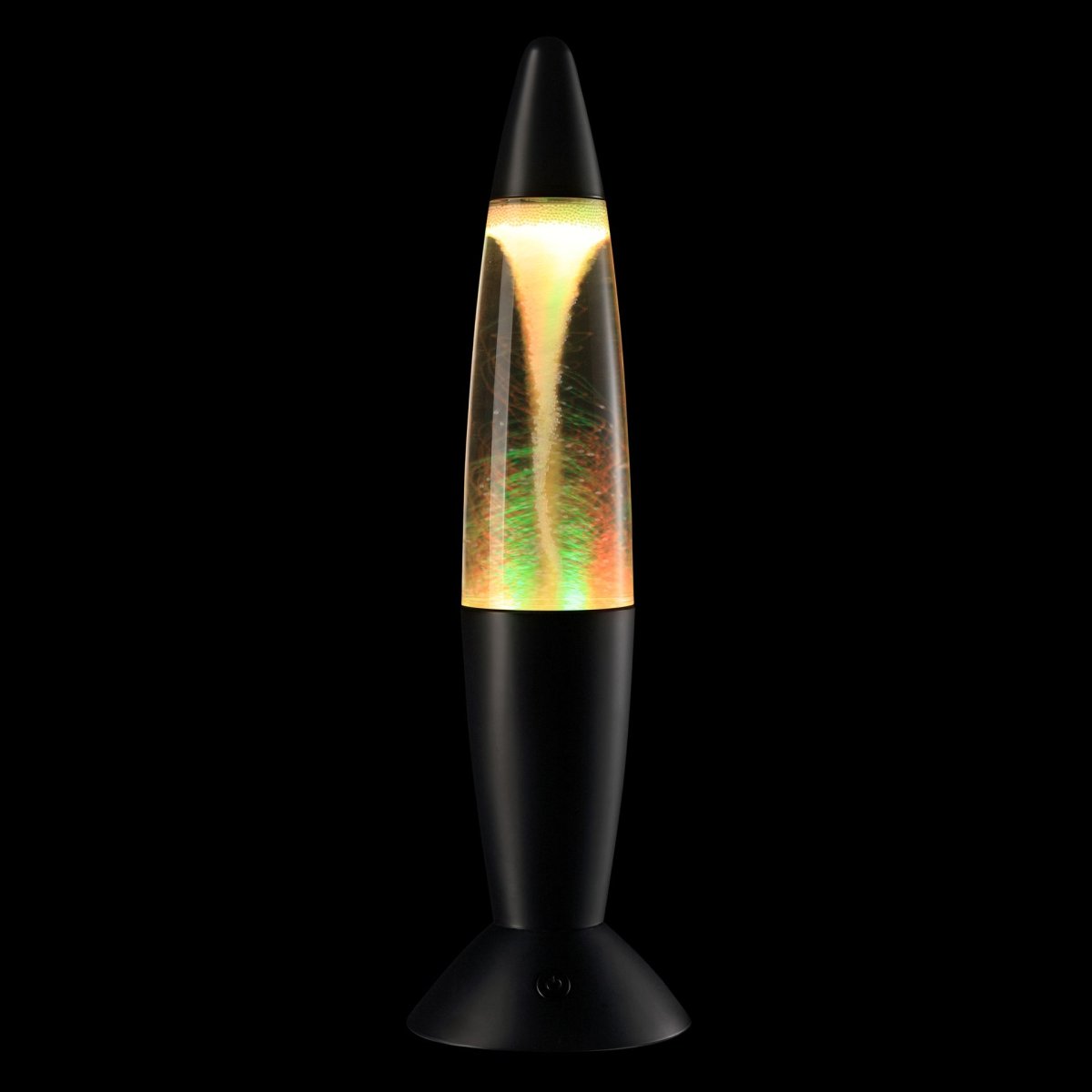 Stormlight 36cm Schwarz kinderlampe Von Brilliant - Die schwarze Lampe verfügt über eine integrierte RGB-LED-Beleuchtung, die in verschiedenen Farben leuchtet und den wirbelnden Effekt illuminiert.