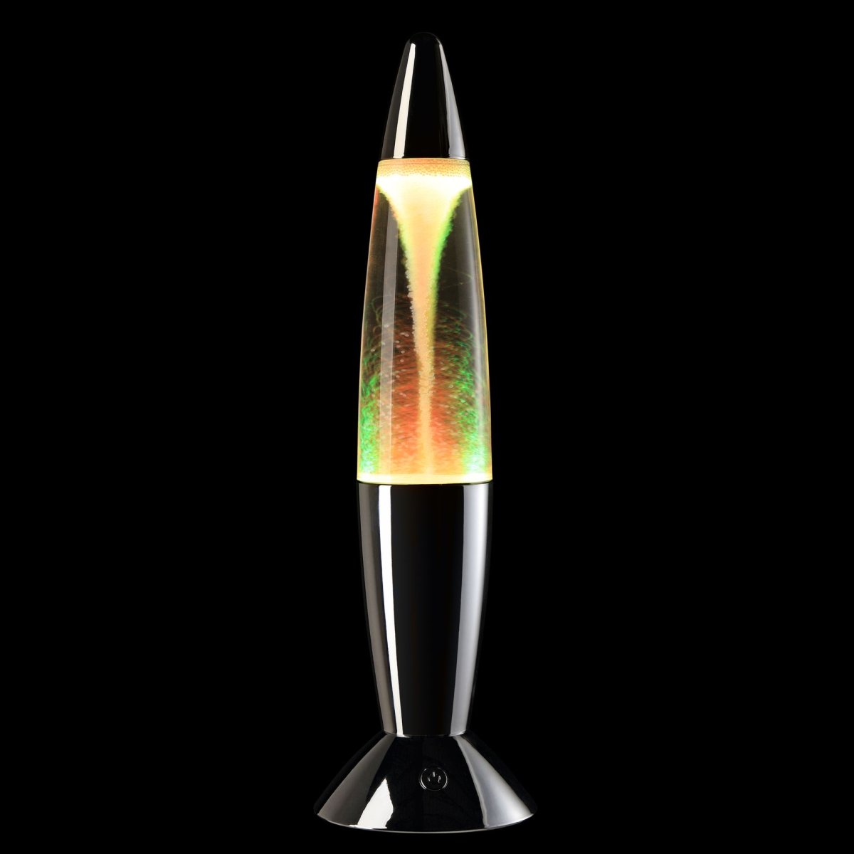 Stormlight 36cm Chrom kinderlampe Von Brilliant - Die chromfarbene Lampe verfügt über eine integrierte LED-Lichtquelle mit RGB-Beleuchtung, die in verschiedenen Farben wechselt und den wirbelnden Effekt beleuchtet.