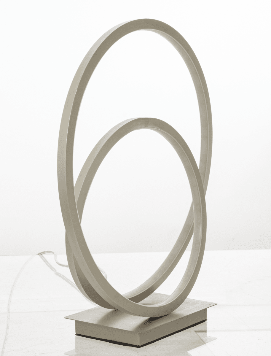 Loop 37cm Stahl tischlampe Von Aneta Lighting - Integrierte 14W LED, dimmbar über einen 3-Stufen-Dimmer am Lampensockel.