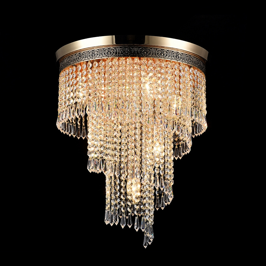 Cascade Ø42 Gold kristall Von Maytoni - Cascade ist eine luxuri&ouml;se Kristalllampe aus Metall mit einem eleganten Gold-Finish.
