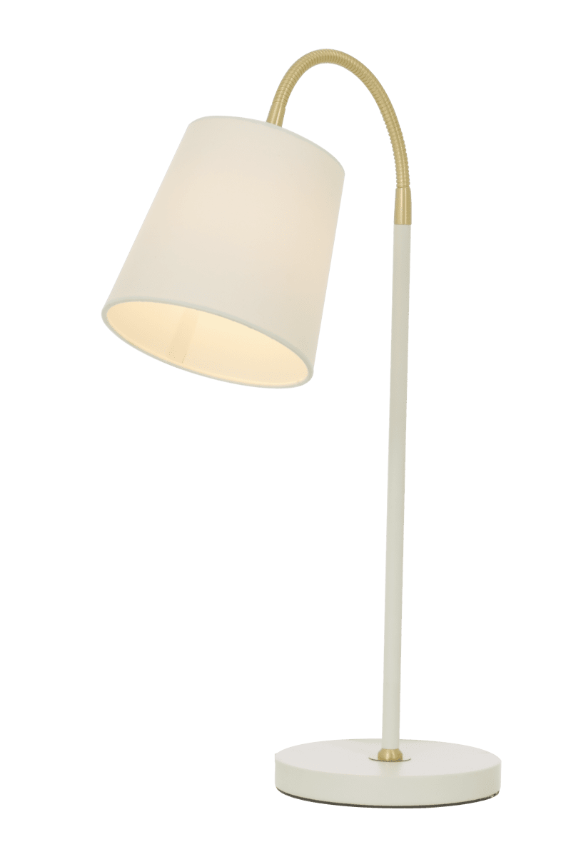 Ljusdal 50cm Weiß schreibtischlampe Von Aneta Lighting - Der flexible Arm erleichtert die Ausrichtung des Lichts dorthin, wo Sie es benötigen, und macht Ljusdal zu einer funktionalen und eleganten Wahl für Ihr Zuhause.