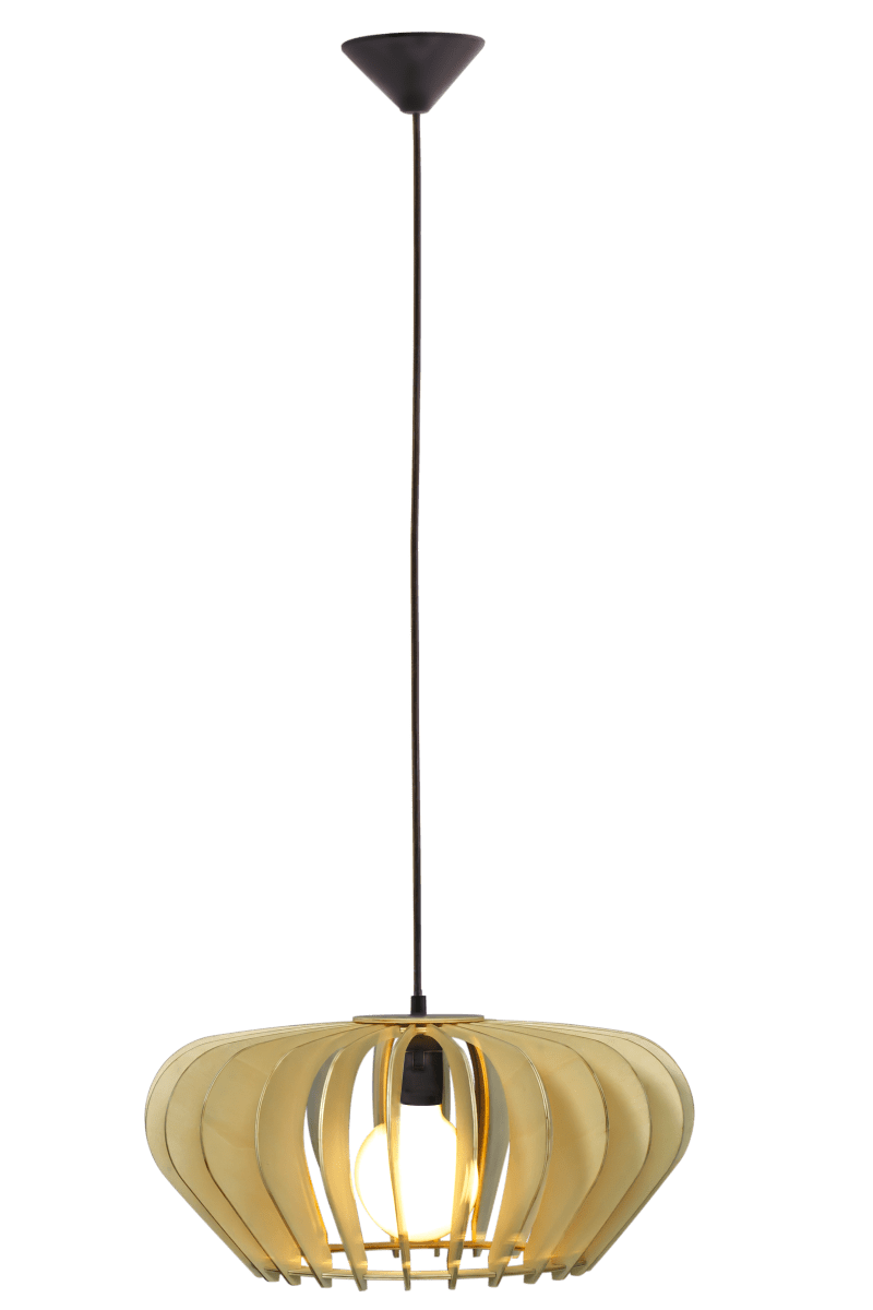 Calyps Ø45 Holz hängelampe Von Aneta Lighting - Calyps ist eine elegante Sperrholz-Pendelleuchte mit abgerundeter Form, die im beleuchteten Zustand einen wunderschönen Licht- und Schatteneffekt erzeugt.