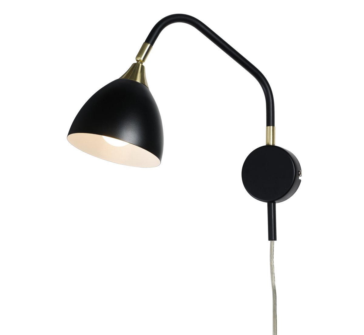 Läza 30cm Schwarz wandlampe Von Cottex - Durch den beweglichen Schirm l&auml;sst sich das Licht ganz einfach genau dorthin richten, wo Sie es brauchen, sodass die Lampe sich perfekt f&uuml;r Lernecken oder als Nachttischlampe eignet.