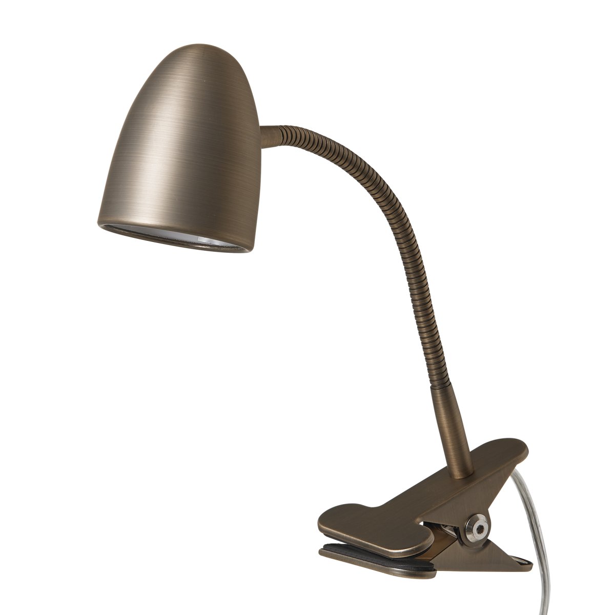 Koster Oxidbraun klemmlampe Von Armaturhantverk - Durch die flexible Klemme l&auml;sst sich die Lampe an unterschiedlichen Oberfl&auml;chen befestigen und eignet sich somit ideal f&uuml;r das Kopfteil, den Schreibtisch oder das B&uuml;cherregal.