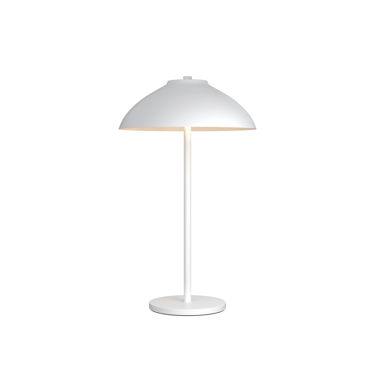 Vali 40cm Weiß tischlampe Von Belid - Der breite Schirm lenkt das Licht nach unten und erzeugt eine klare Lichtzone, die dem Raum Struktur und Atmosph&auml;re verleiht.