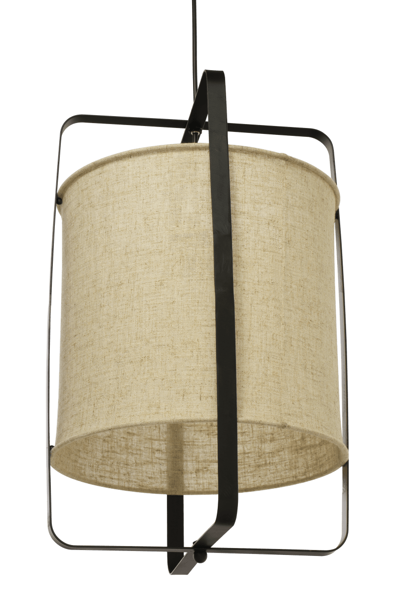 Ronda Ø30 Natur hängelampe Von Aneta Lighting - Ronda ist eine moderne Deckenleuchte mit Metallrahmen und leinenartigem Stoff, der eine warme und gem&uuml;tliche Atmosph&auml;re schafft.