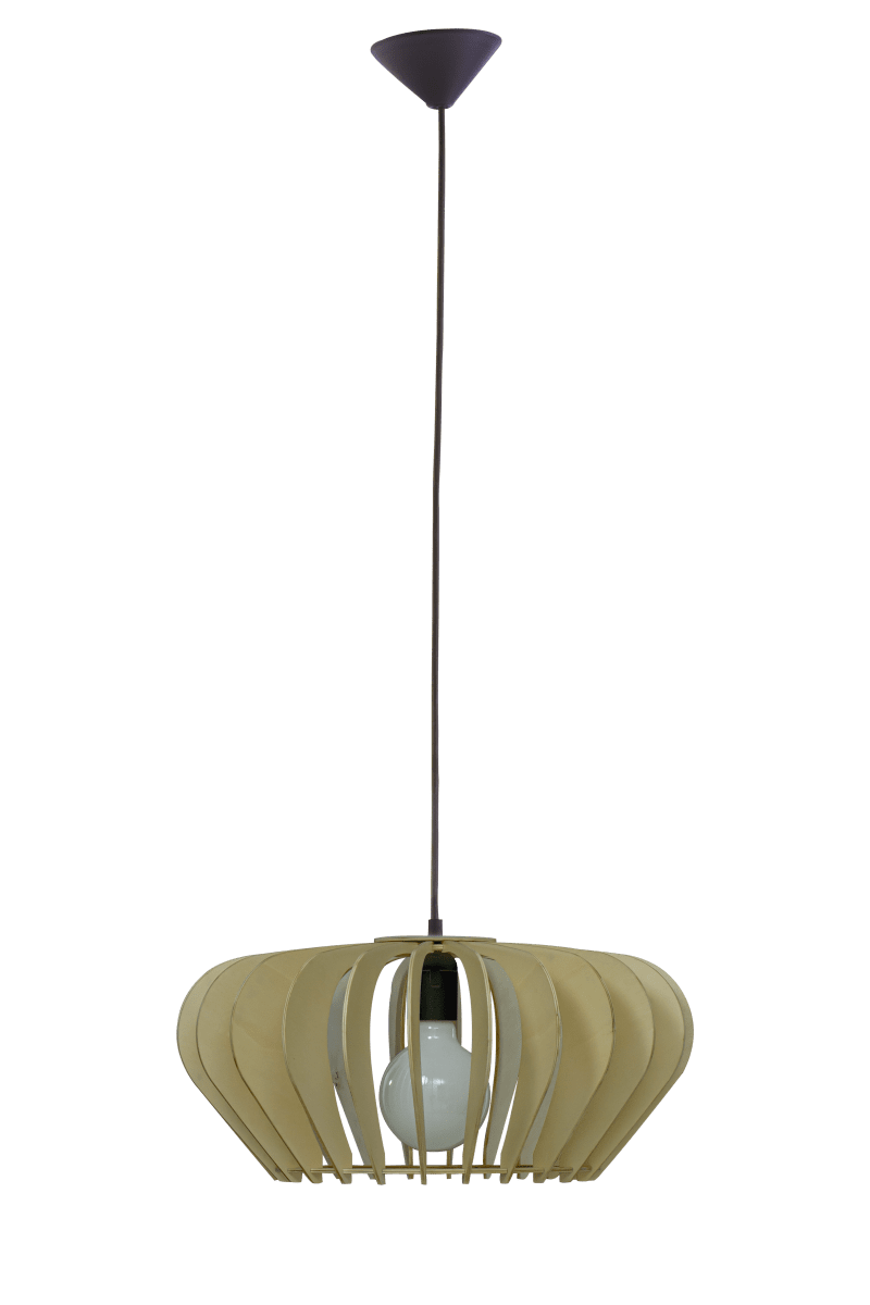 Calyps Ø45 Holz hängelampe Von Aneta Lighting - Calyps ist eine elegante Sperrholz-Pendelleuchte mit abgerundeter Form, die im beleuchteten Zustand einen wunderschönen Licht- und Schatteneffekt erzeugt.