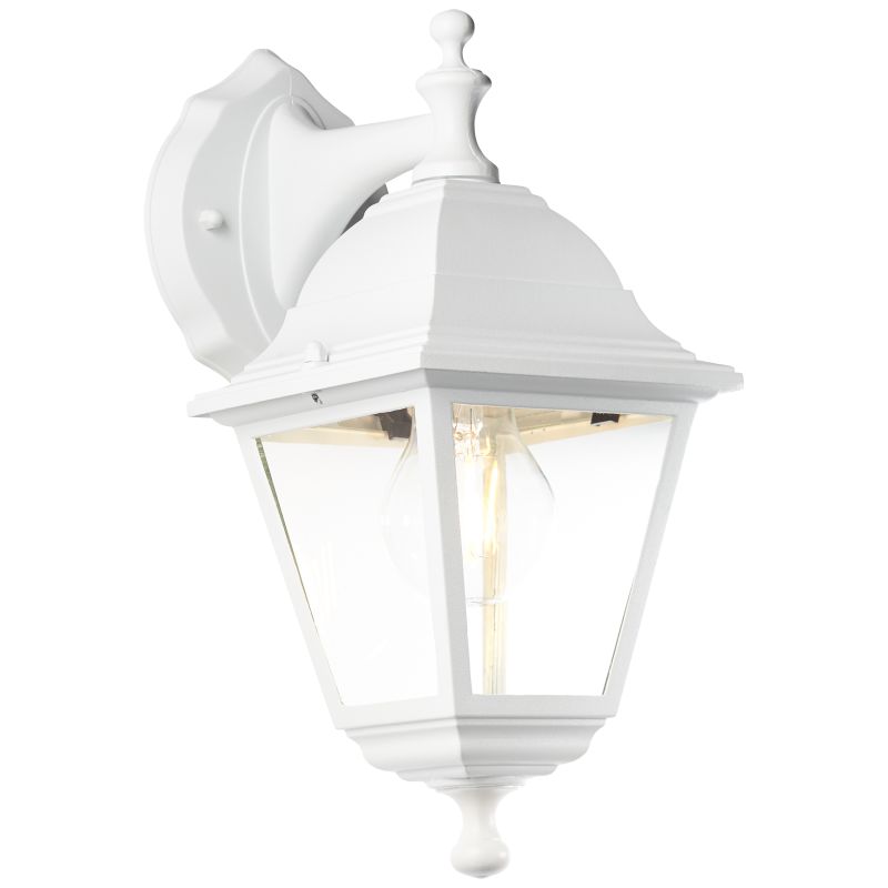 Nissie Weiß außenlampe Von Brilliant - Die Nissie Wandleuchte eignet sich perfekt zur Beleuchtung von Eingängen oder Terrassentüren und schafft Sicherheit an dunklen Abenden.