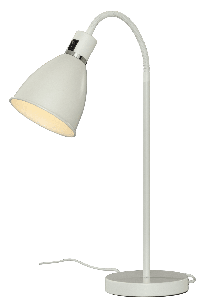 Idre 52cm Weiß schreibtischlampe Von Aneta Lighting - Die Tischleuchte Idre hat ein klassisches Design aus wei&szlig; lackiertem Metall mit einem chromfarbenen Dekoring.