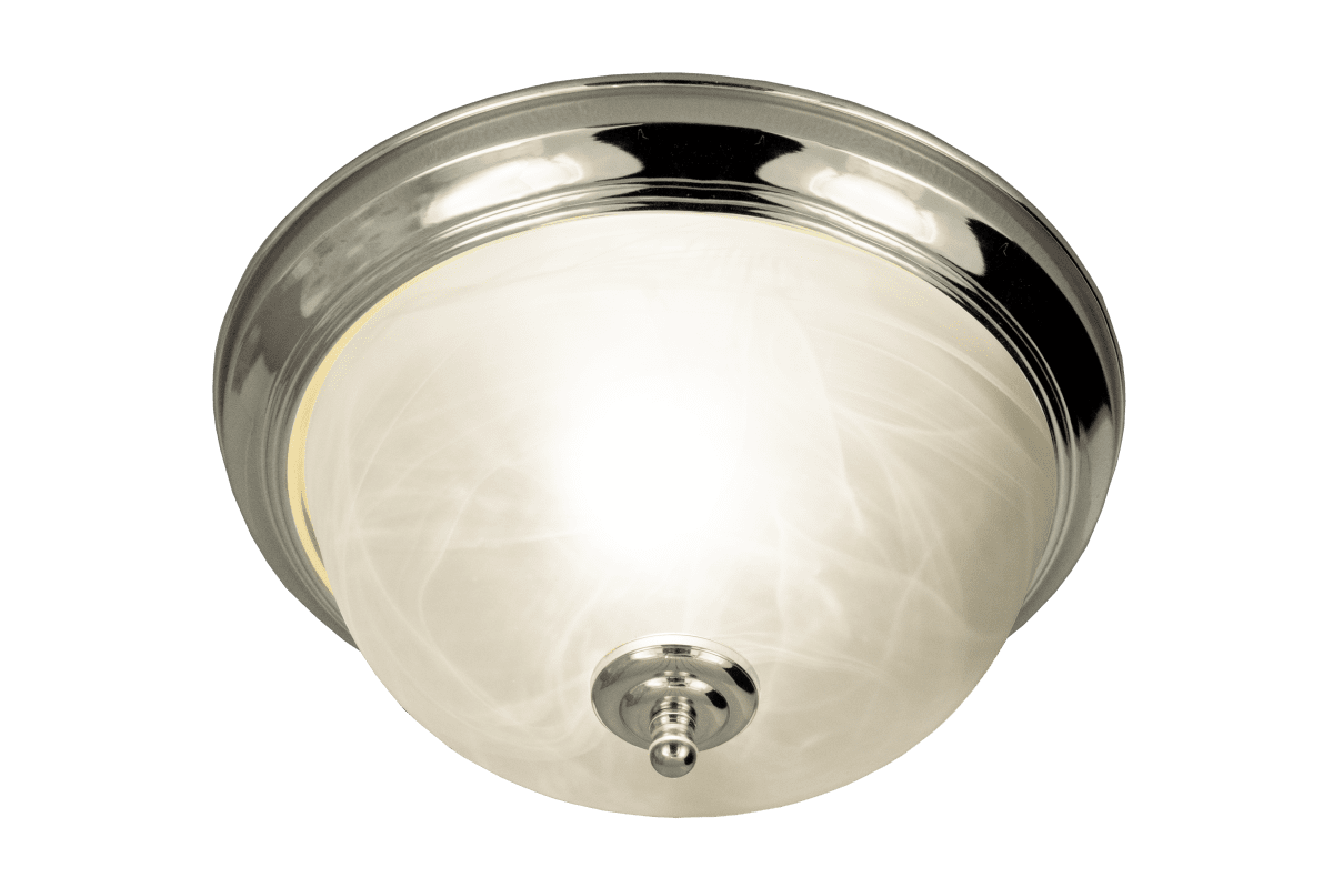 Napoli Ø28 Chrom badezimmerlampe Von Aneta Lighting - Deckenleuchte Napoli aus verchromtem Metall mit wei&szlig;em Glasschirm.