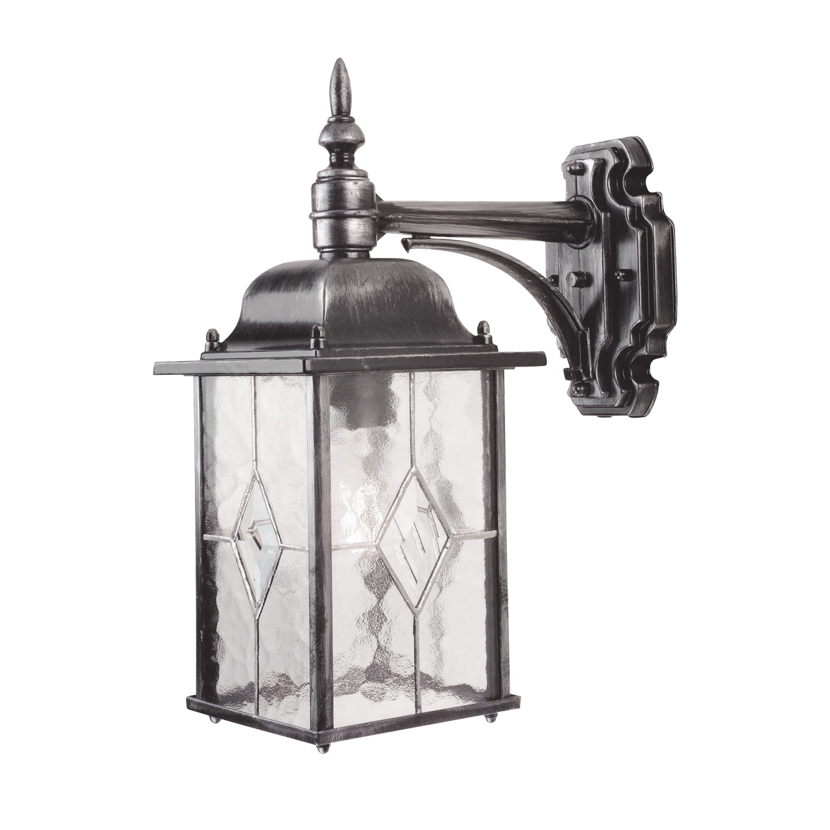 Wexford Silber außenlampe Von Elstead Lighting - Die schönen Details und die traditionelle Laternenform verleihen der Leuchte einen zeitlosen Ausdruck, der sich perfekt für den Eingangsbereich, die Veranda oder die Hausfassade eignet.