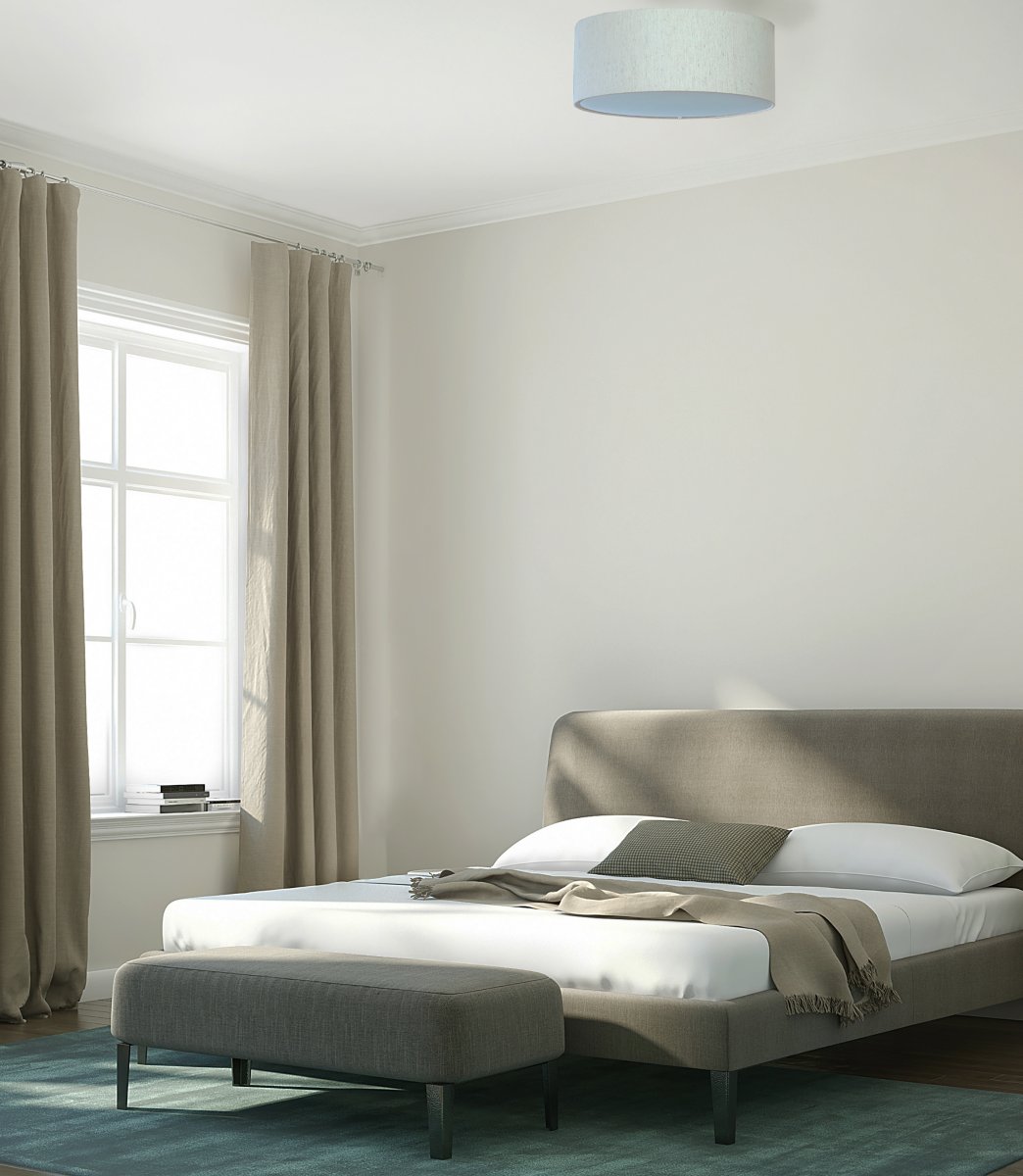 Bendir Ø38 Beige deckenleuchte Von Aneta Lighting - Die Deckenleuchte Fina Bendir mit Textilschirm spendet angenehmes Licht, das sich gut im Raum verteilt.
