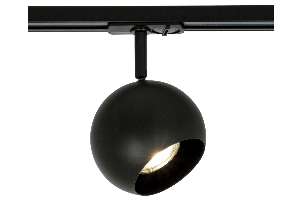 Ball spotlight Schwarz Von Aneta Lighting - Der Kugelstrahler ist ein stilvoller und moderner Strahler, der speziell für das Trackline-Schienensystem von Aneta entwickelt wurde.