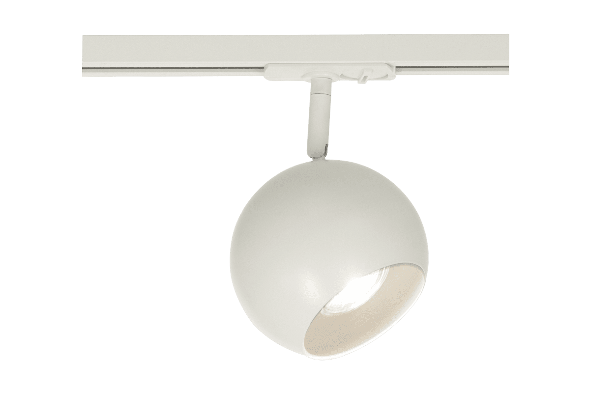 Ball spotlight Mattweiß Von Aneta Lighting - Der stilvolle und moderne Strahler Ball ist speziell für das Trackline-Schienensystem von Aneta entwickelt.