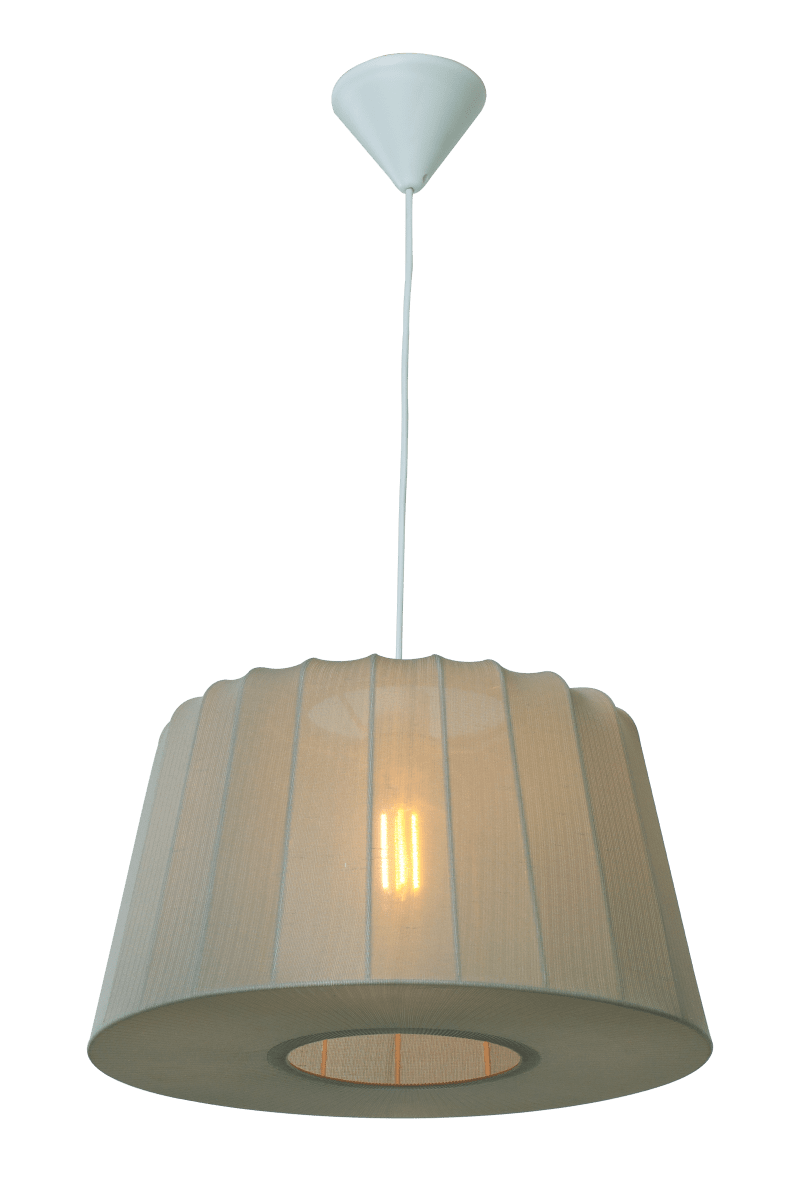 Abril Ø45 Beige hängelampe Von Aneta Lighting - Die wundersch&ouml;ne Deckenleuchte Abril ist mit feinem Stretchstoff bezogen, der das Licht filtert und angenehm im Raum verteilt.