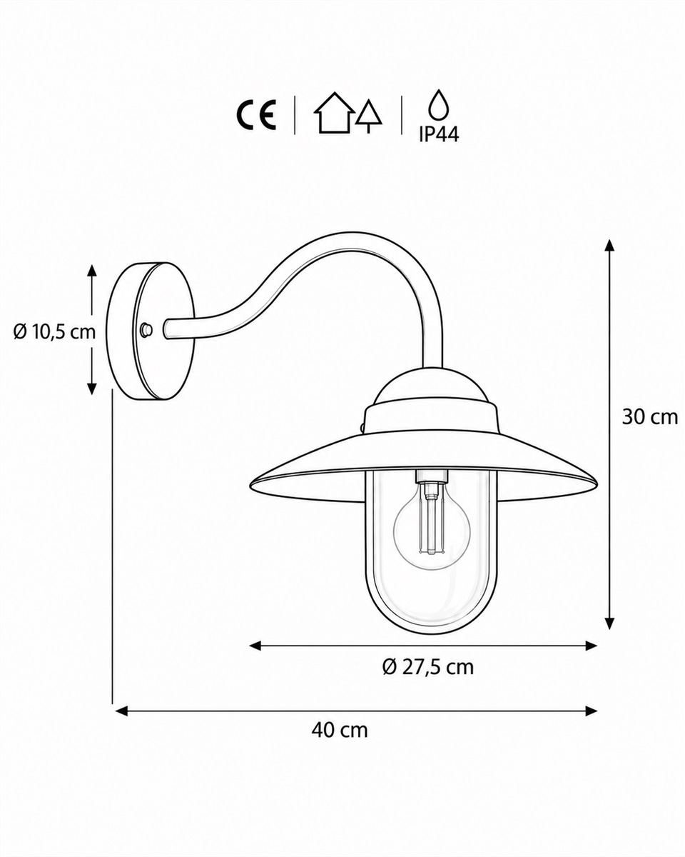 Ystad Schwarz außenlampe Von Lampan - Ystad &auml;r en klassisk stallykta i svart f&auml;rg och klart glas.