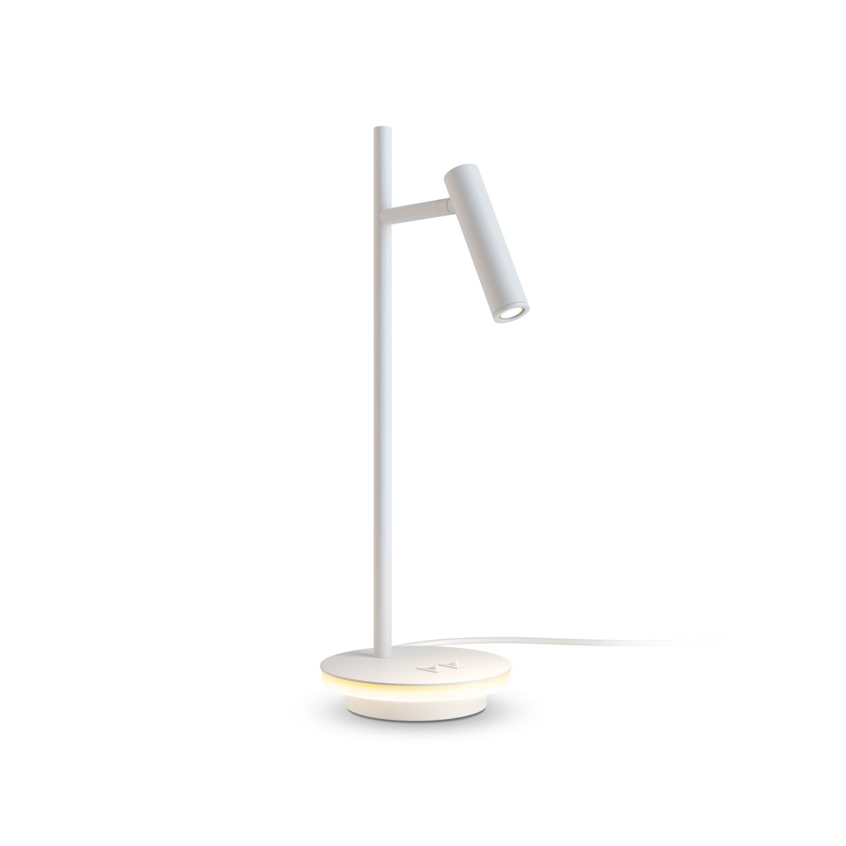 Estudo 45cm Weiß schreibtischlampe Von Maytoni - Die minimalistische Form und der elegante Sockel mit integrierter Lichtkante machen Estudo zu einer vielseitigen und eleganten Ergänzung für Zuhause und das Büro.