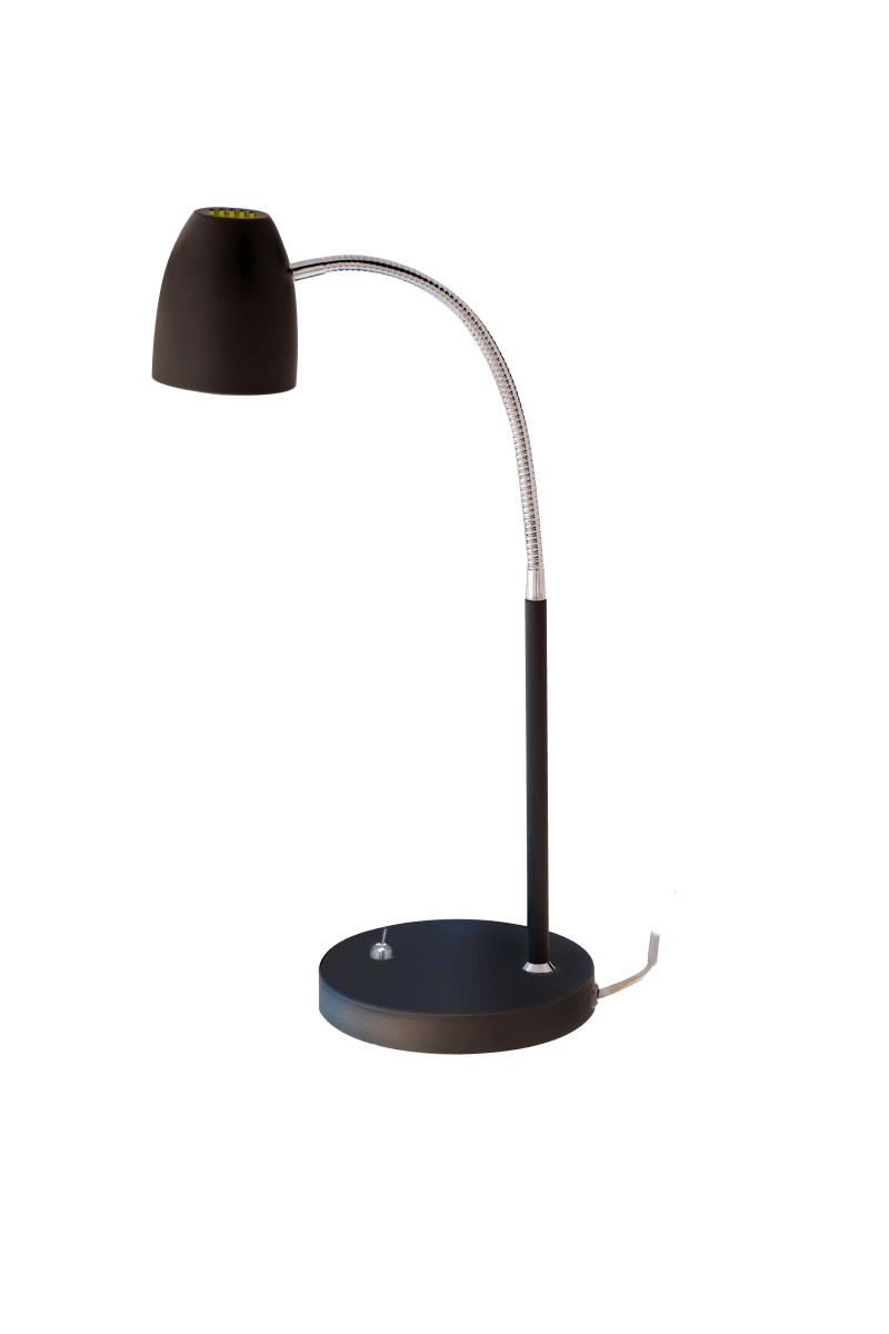 Sandnes 44cm Schwarz schreibtischlampe Von Aneta Lighting - Die Sandnes Tischleuchte aus Metall in Schwarz mit Chromdetails eignet sich perfekt als Leseleuchte auf dem Schreibtisch oder neben dem Bett.